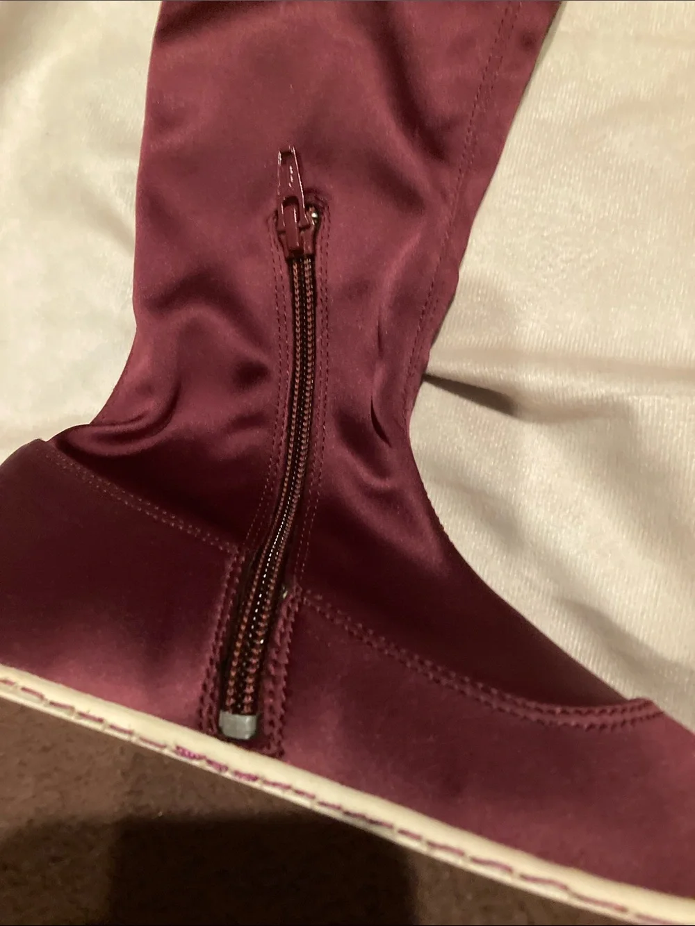 Free People Over-the-Knee Platform Boots in Deep Burgundy